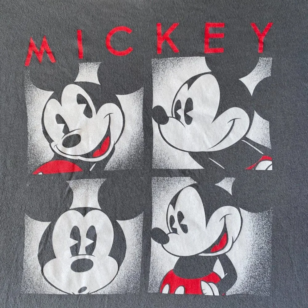 Disney Mickey Mouse 4 Faces Womens 2XL Gray Shirt - Picture 2 of 4